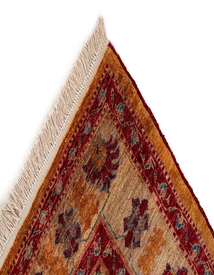 Detail image of  5' x 6' 10  Hand Knotted Ziegler Wool Rug