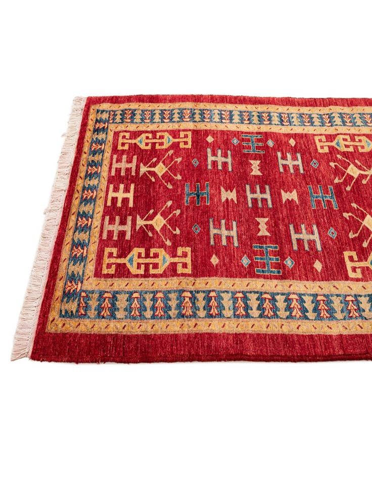 Detail image of  3' 5 x 5' 4  Hand Knotted Ziegler Wool Rug