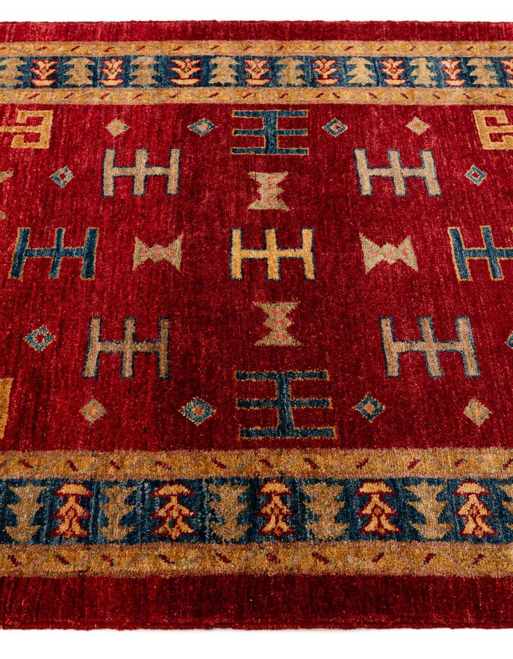Detail image of  3' 5 x 5'  Hand Knotted Ziegler Wool Rug