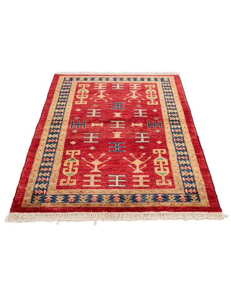 Detail image of  3' 5 x 5' 2  Hand Knotted Ziegler Wool Rug