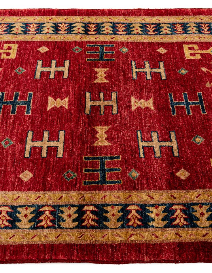 Detail image of  3' 5 x 5' 2  Hand Knotted Ziegler Wool Rug