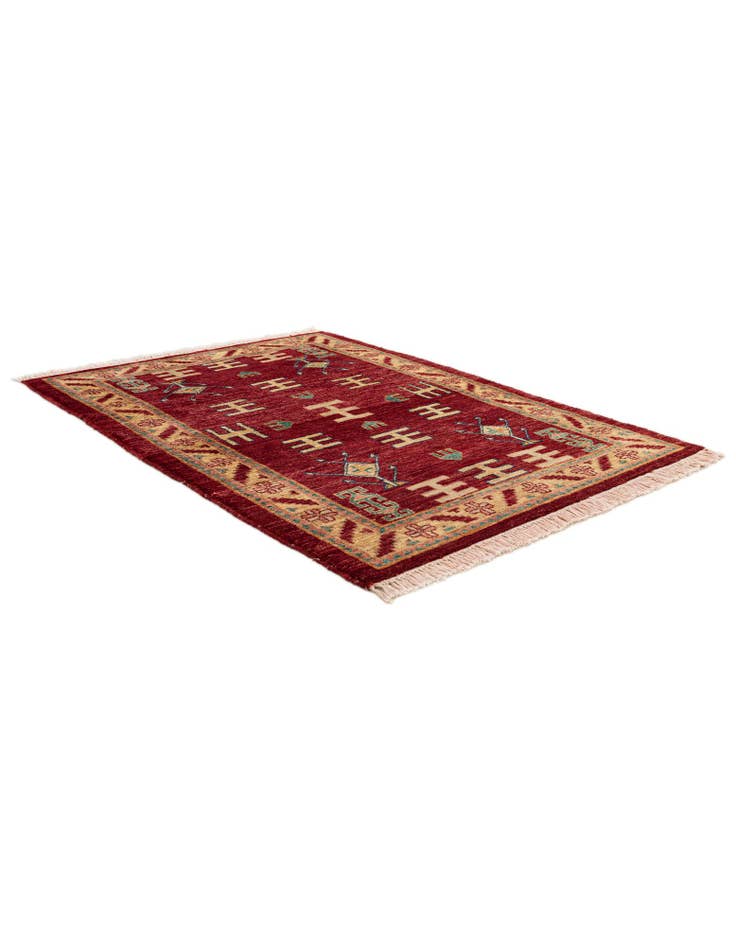 Detail image of  3' 4 x 4' 6  Hand Knotted Ziegler Wool Rug