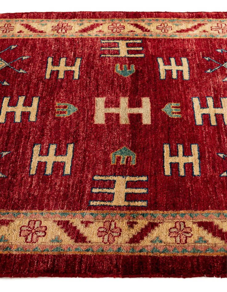 Detail image of  3' 4 x 4' 6  Hand Knotted Ziegler Wool Rug