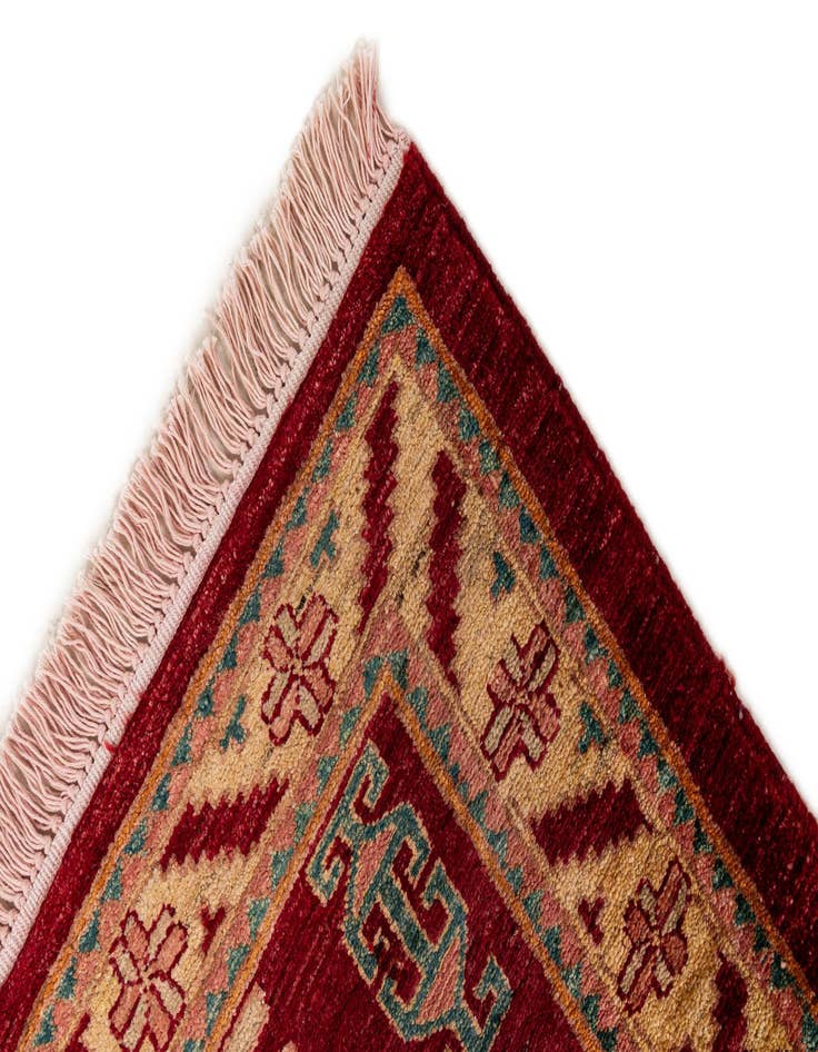 Detail image of  3' 4 x 4' 4  Hand Knotted Ziegler Wool Rug