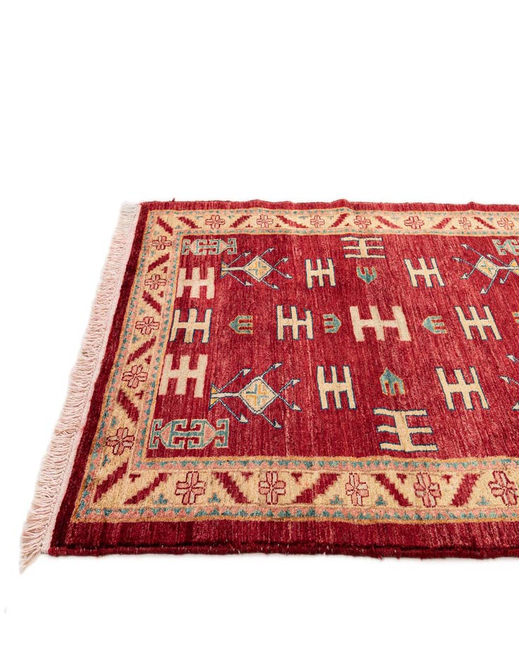 Detail image of  3' 4 x 4' 4  Hand Knotted Ziegler Wool Rug