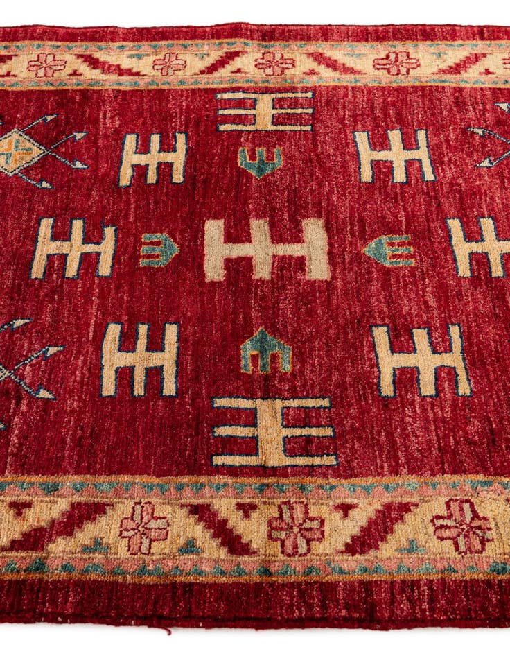 Detail image of  3' 4 x 4' 4  Hand Knotted Ziegler Wool Rug