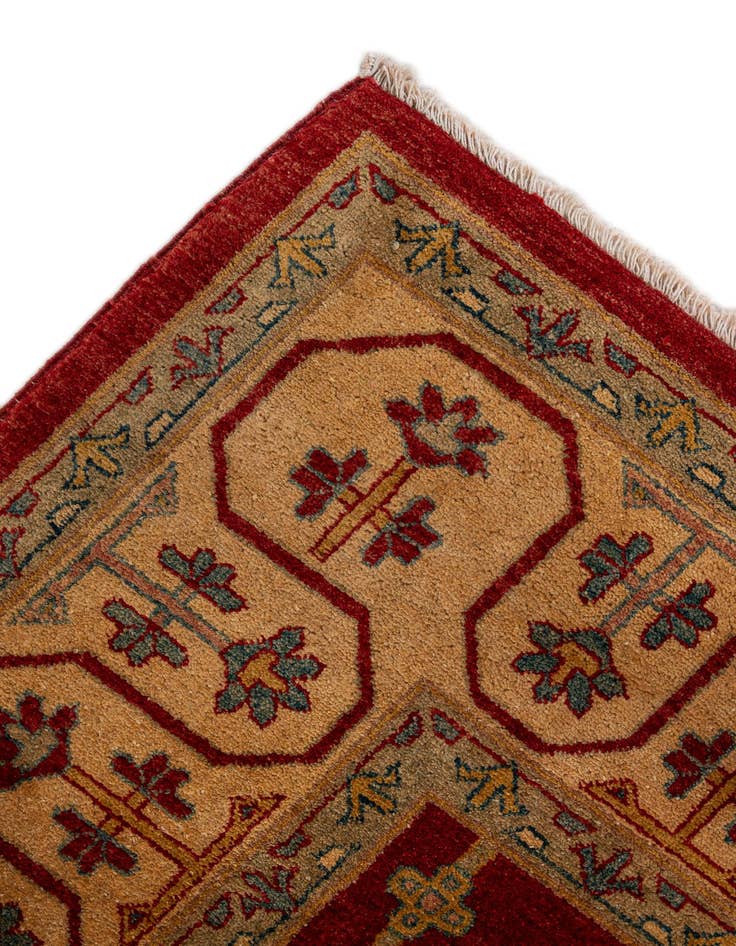 Detail image of  6' 6 x 10'  Hand Knotted Ziegler Wool Rug