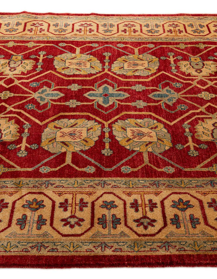 Detail image of  6' 6 x 10'  Hand Knotted Ziegler Wool Rug
