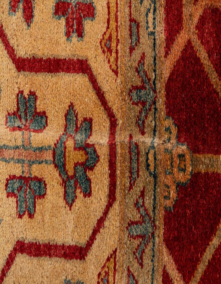 Detail image of  6' 6 x 10'  Hand Knotted Ziegler Wool Rug