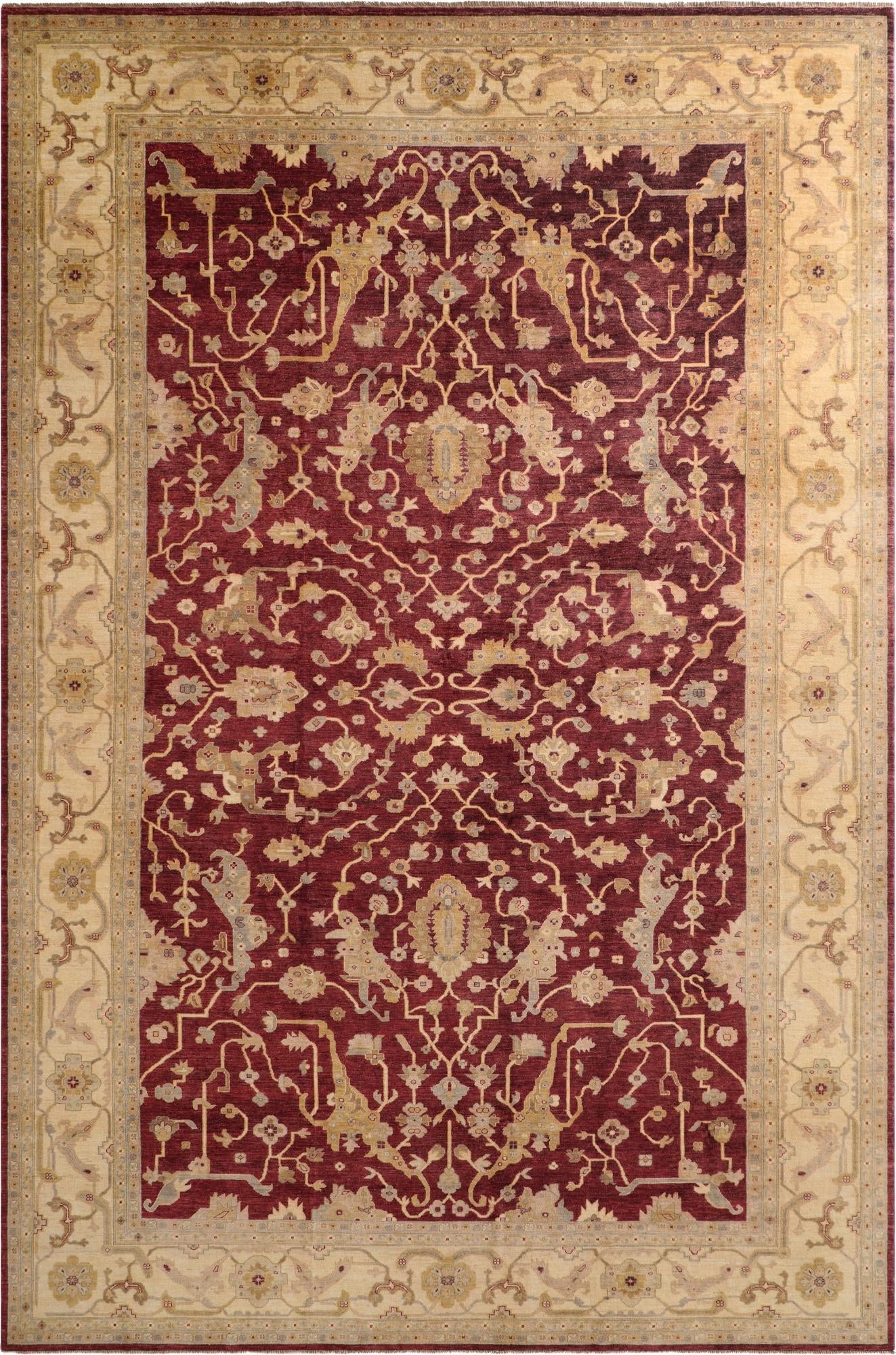  11' 11 x 17' 7  Hand Knotted Ziegler Wool Rug
