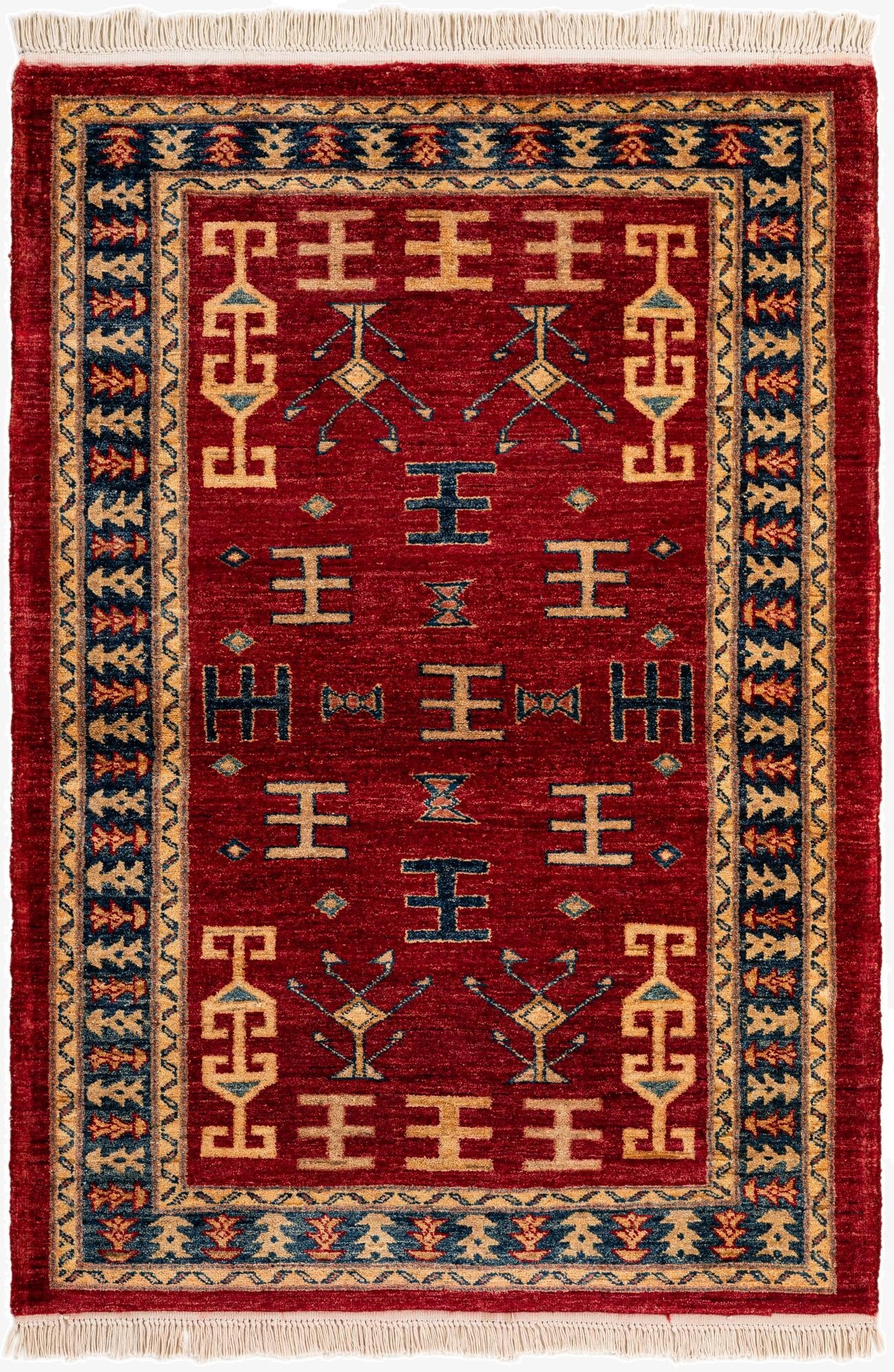  3' 5 x 4' 10  Hand Knotted Ziegler Wool Rug