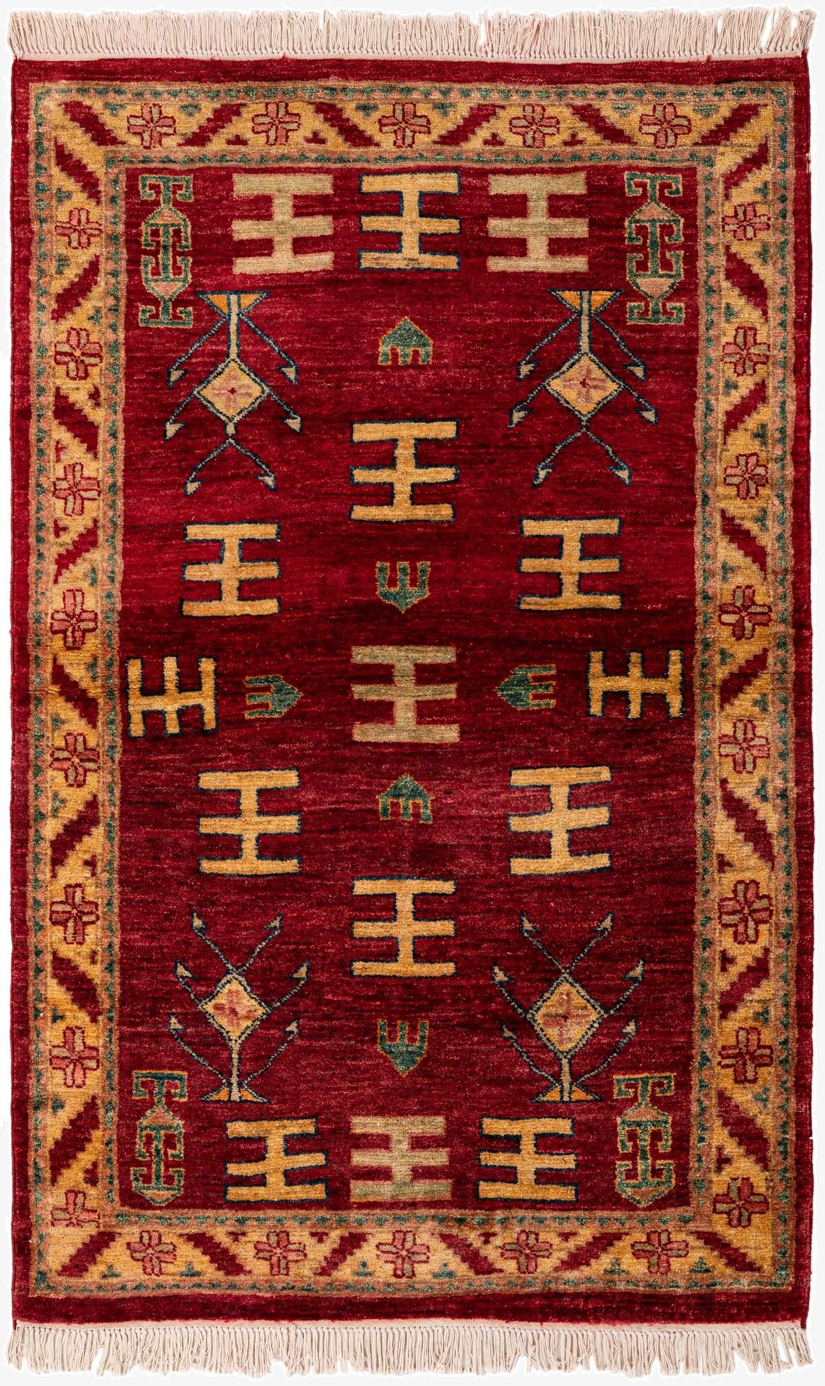  3' 3 x 5'  Hand Knotted Ziegler Wool Rug