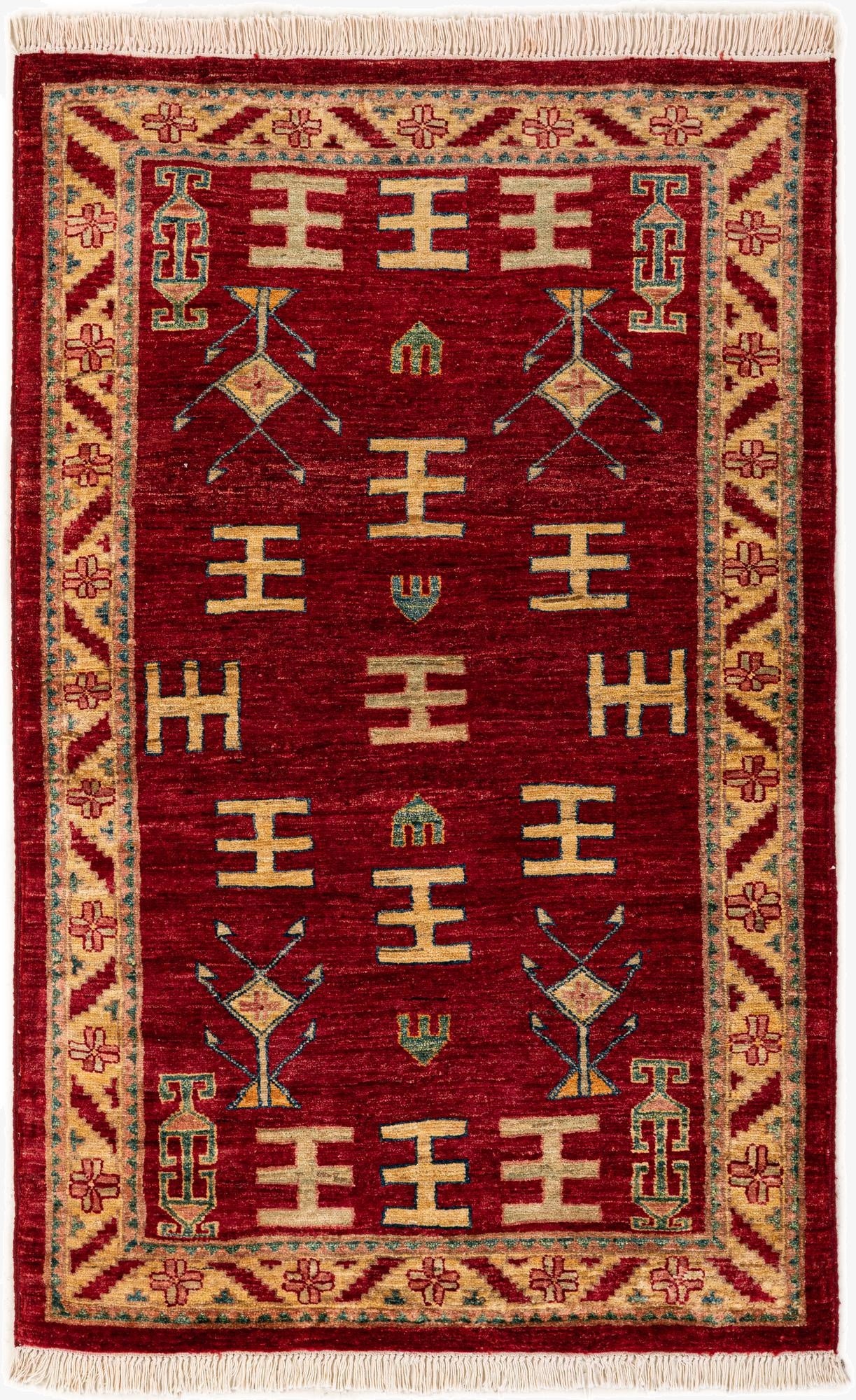  3' 3 x 4' 11  Hand Knotted Ziegler Wool Rug