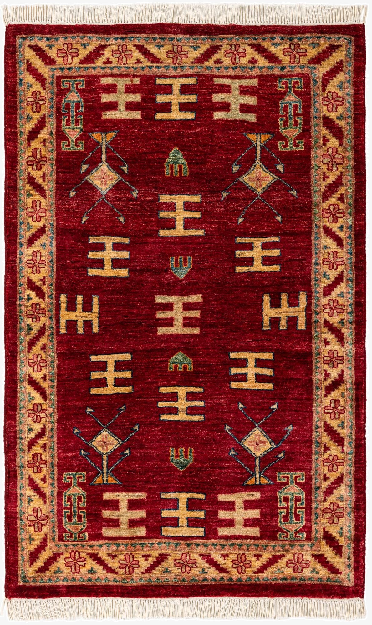  3' 3 x 5' 2  Hand Knotted Ziegler Wool Rug