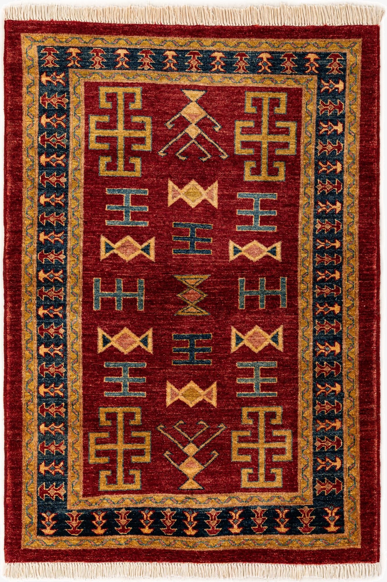  3' 5 x 4' 10  Hand Knotted Ziegler Wool Rug