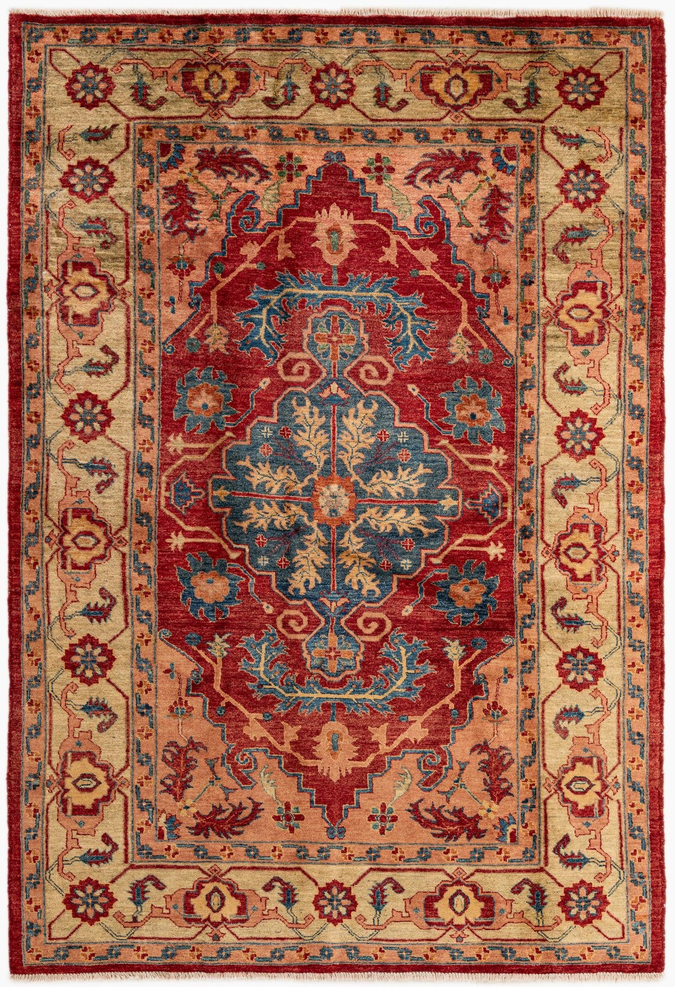  5' 8 x 8' 3  Hand Knotted Ziegler Wool Rug