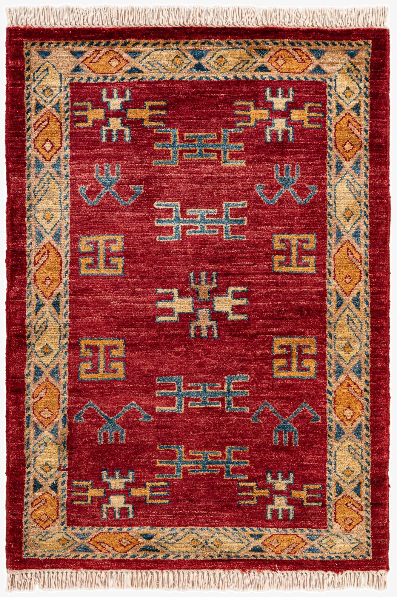  2' 8 x 3' 9  Hand Knotted Ziegler Wool Rug