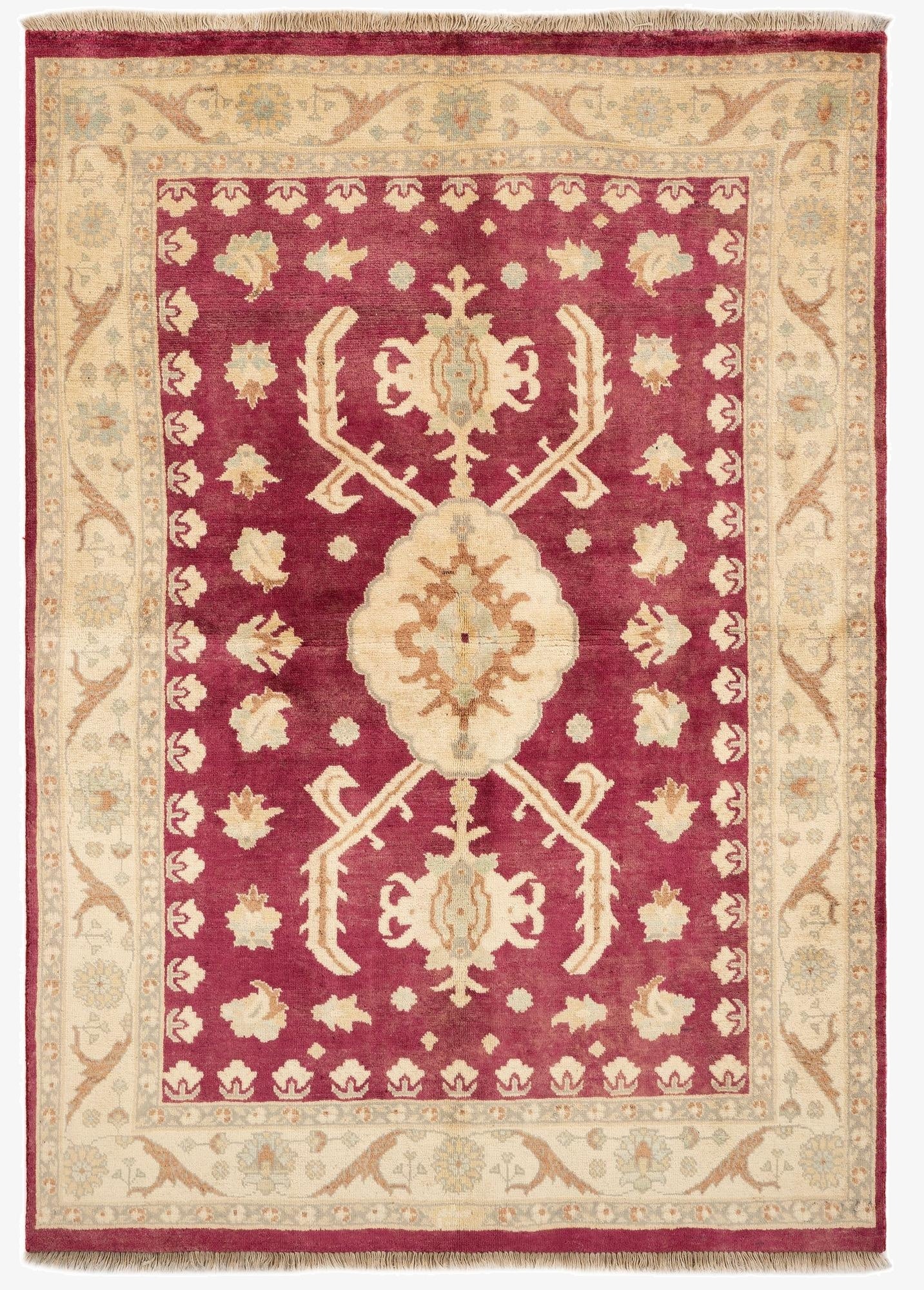  5' 3 x 7' 5  Hand Knotted Ziegler Wool Rug