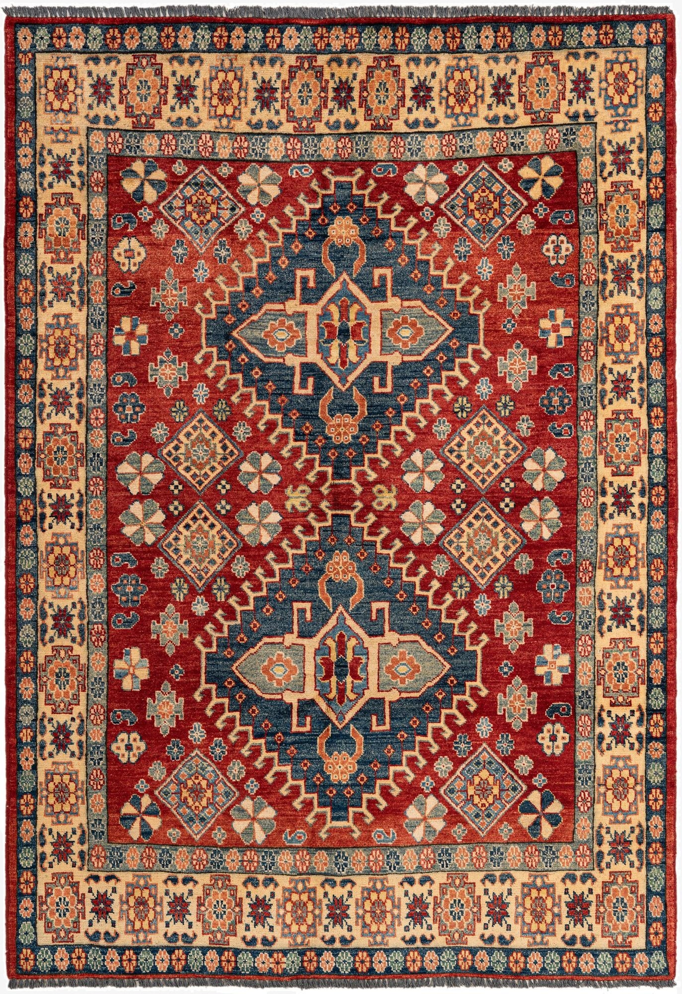  4' 11 x 6' 11  Hand Knotted Ziegler Wool Rug