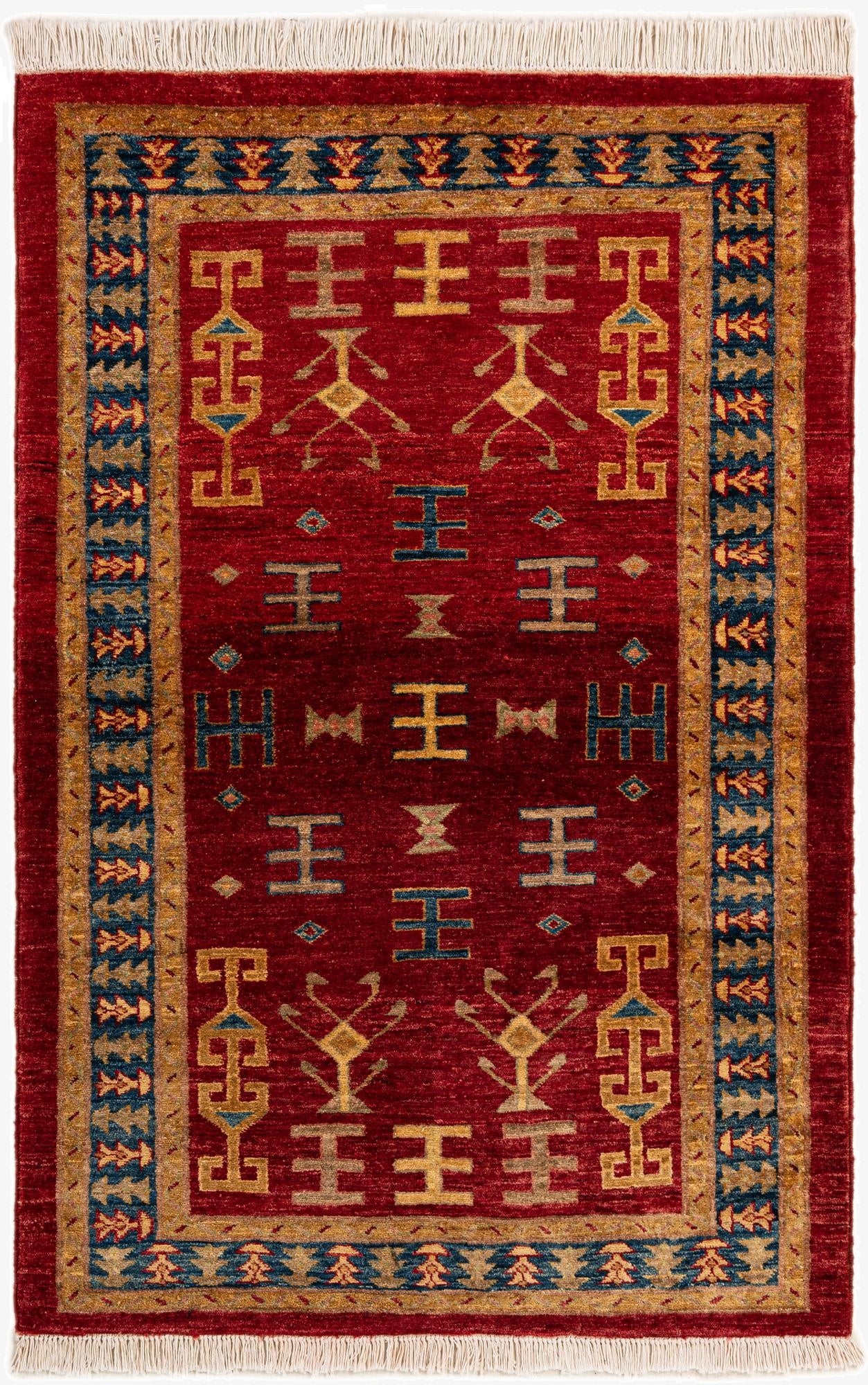  3' 5 x 5'  Hand Knotted Ziegler Wool Rug