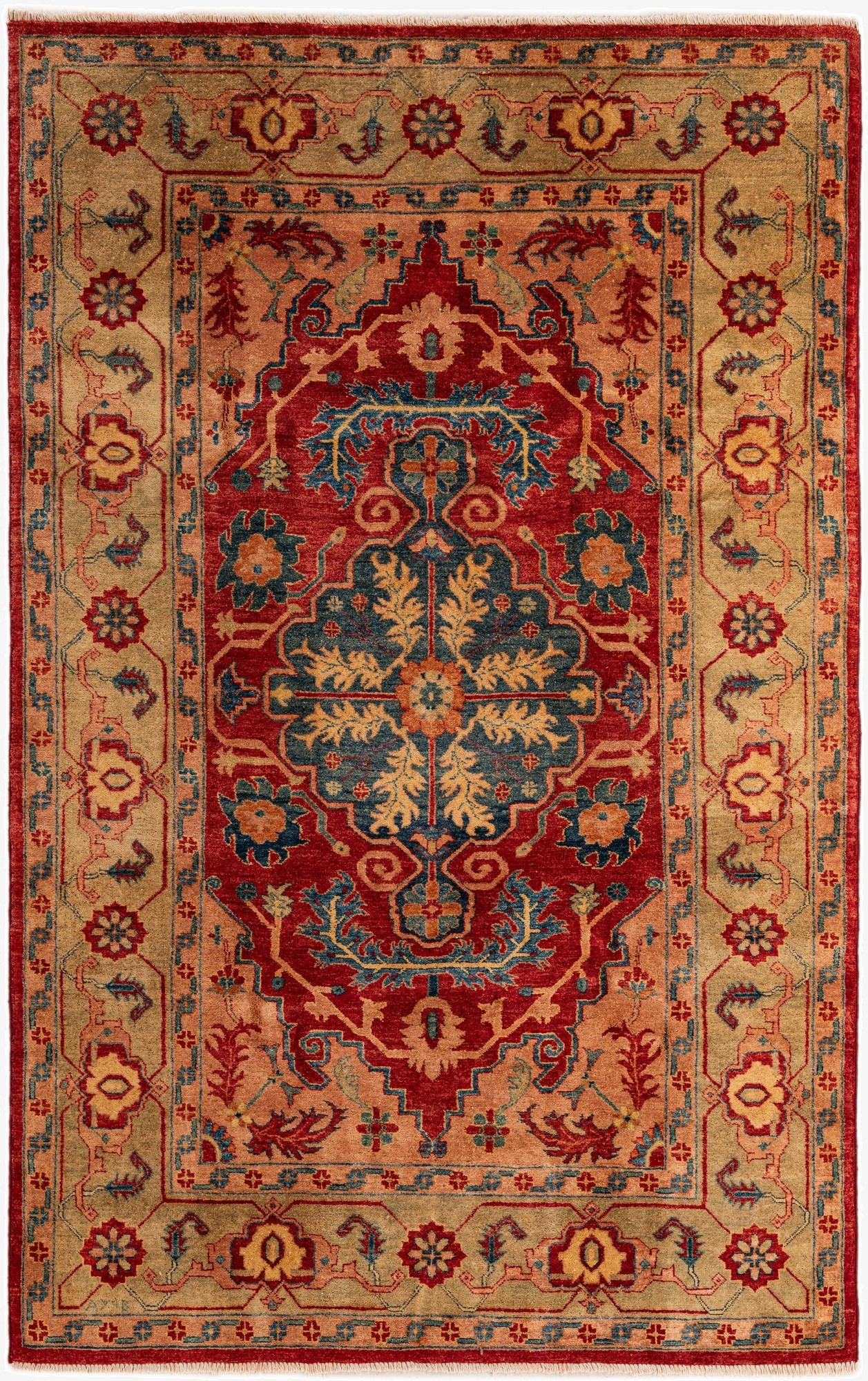  5' 6 x 8' 5  Hand Knotted Ziegler Wool Rug