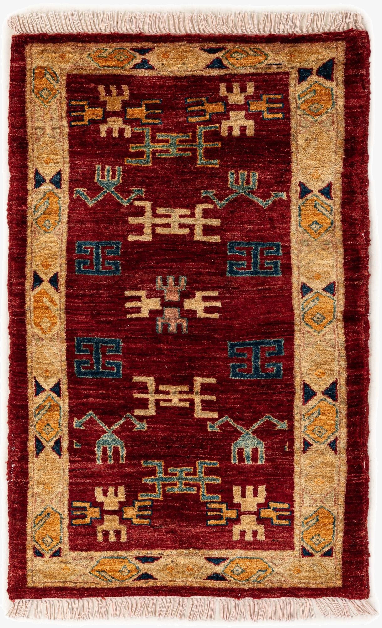  2' 4 x 3' 10  Hand Knotted Ziegler Wool Rug