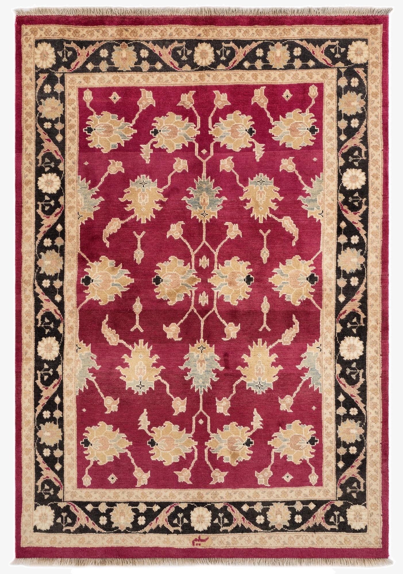  5' 3 x 7' 9  Hand Knotted Ziegler Wool Rug