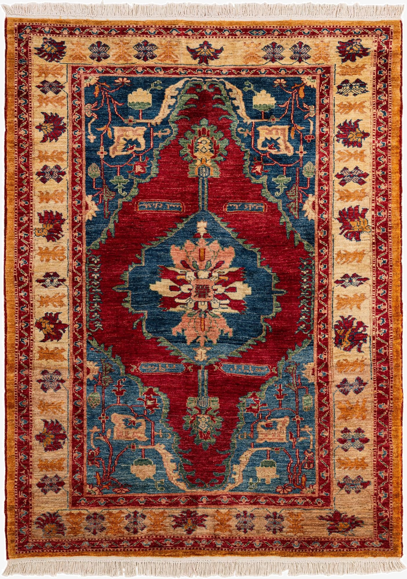  5' x 6' 10  Hand Knotted Ziegler Wool Rug
