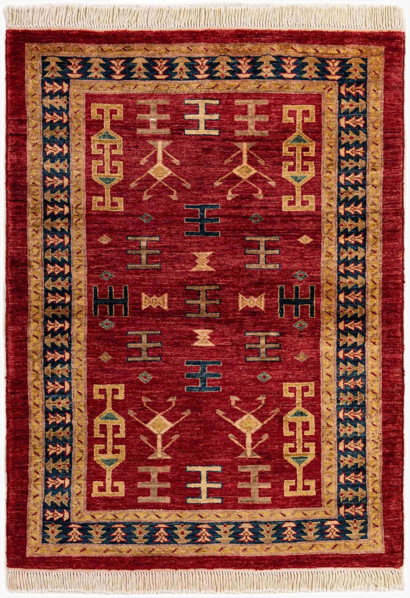  3' 5 x 4' 7  Hand Knotted Ziegler Wool Rug