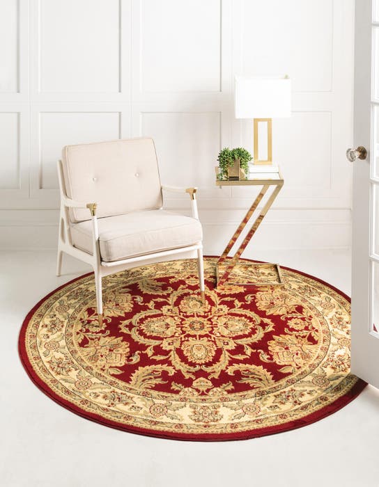 Red 6' x 6' Sara Round Rug | Rugs.com