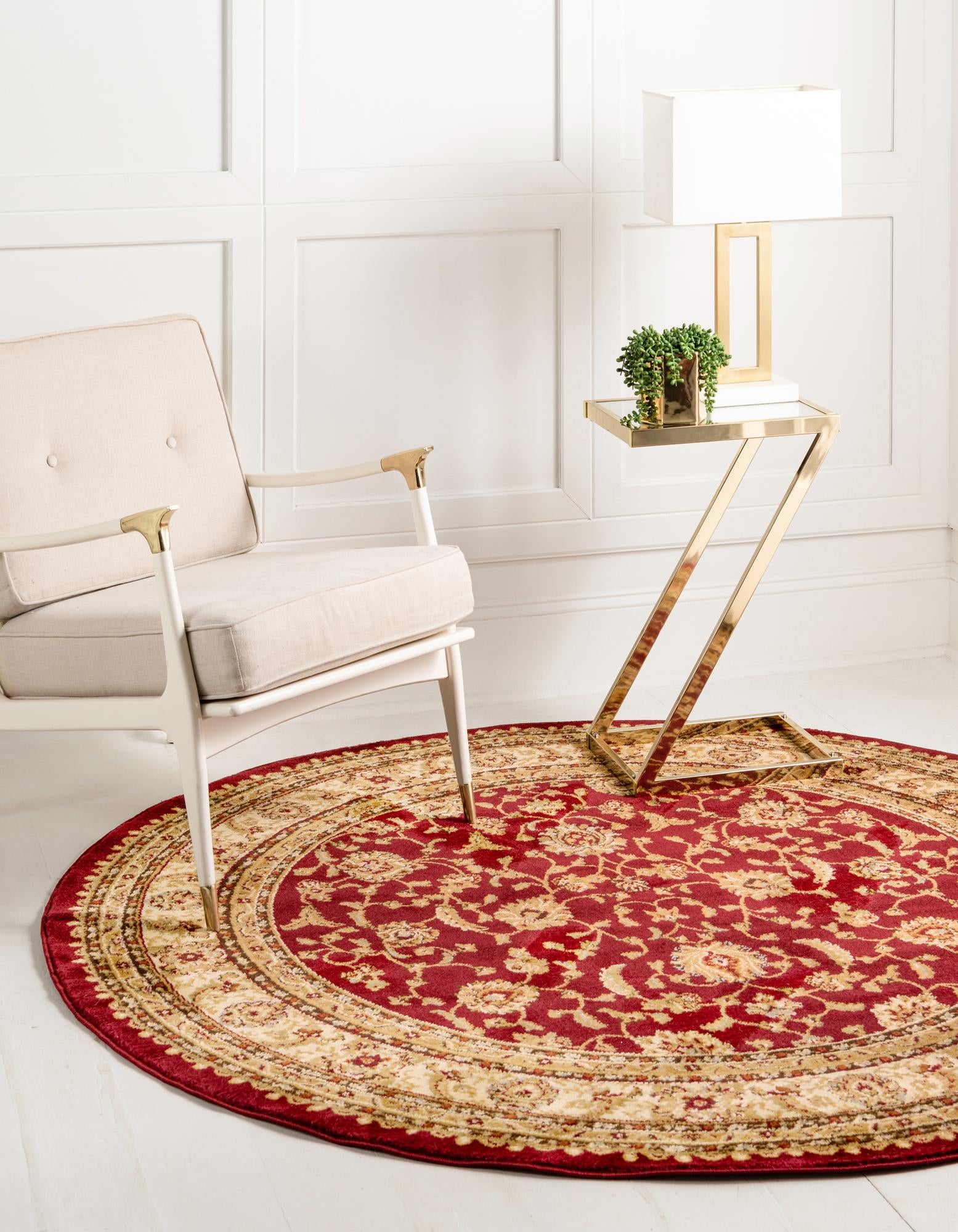 Red 10' x 10' Aditi Round Rug | Rugs.com