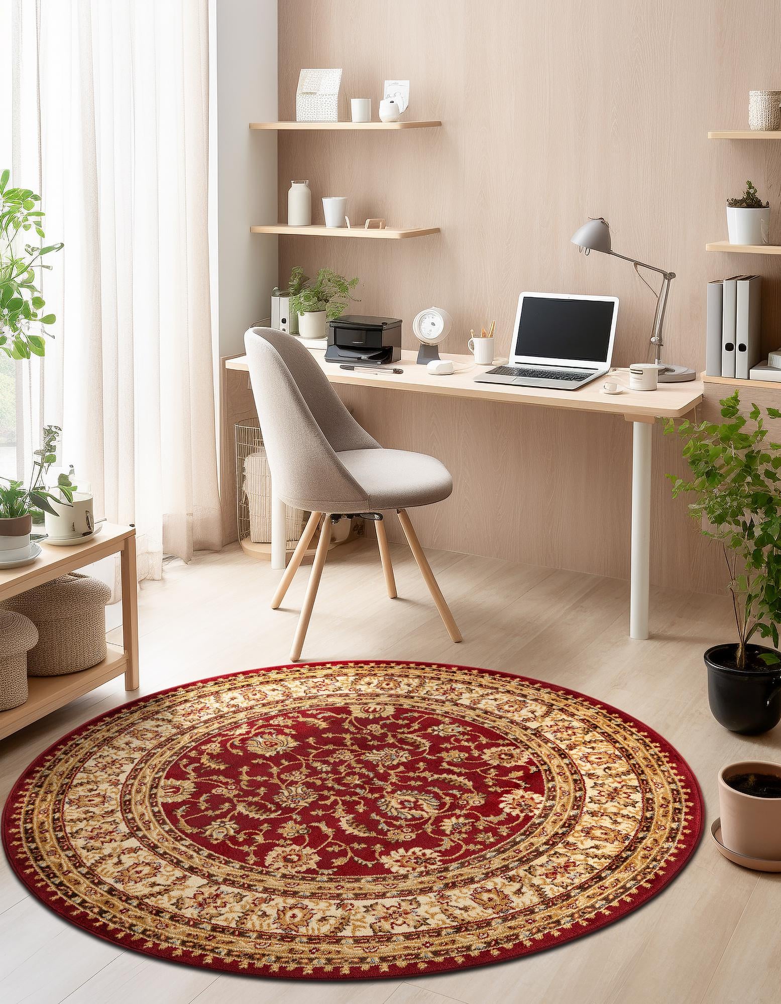 Red 10' x 10' Aditi Round Rug | Rugs.com