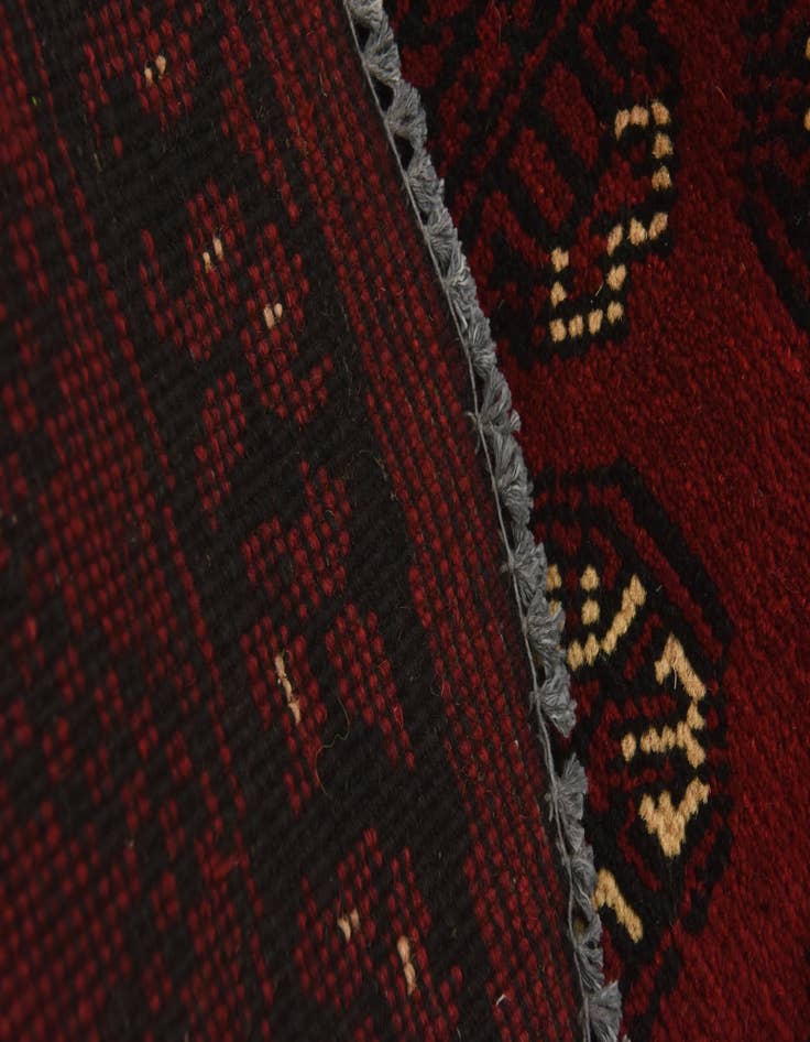 Detail image of  4' x 4' 1  Hand Knotted Afghan Akhche Wool Round Rug