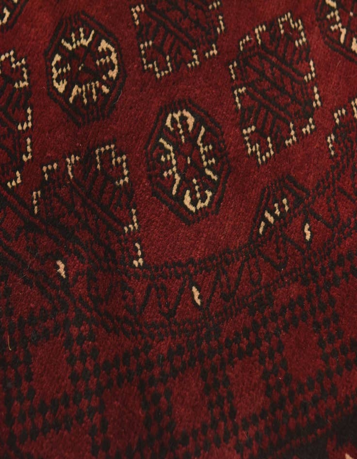 Detail image of  4' x 4' 1  Hand Knotted Afghan Akhche Wool Round Rug