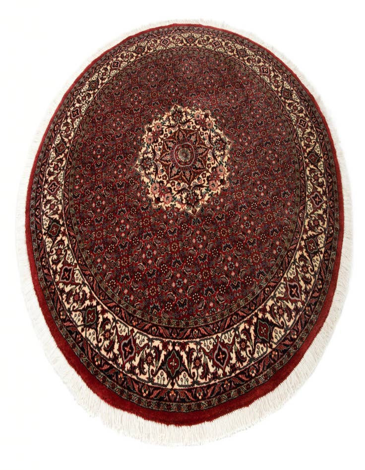 Detail image of  5' x 5' Bidjar With Silk Round Rug