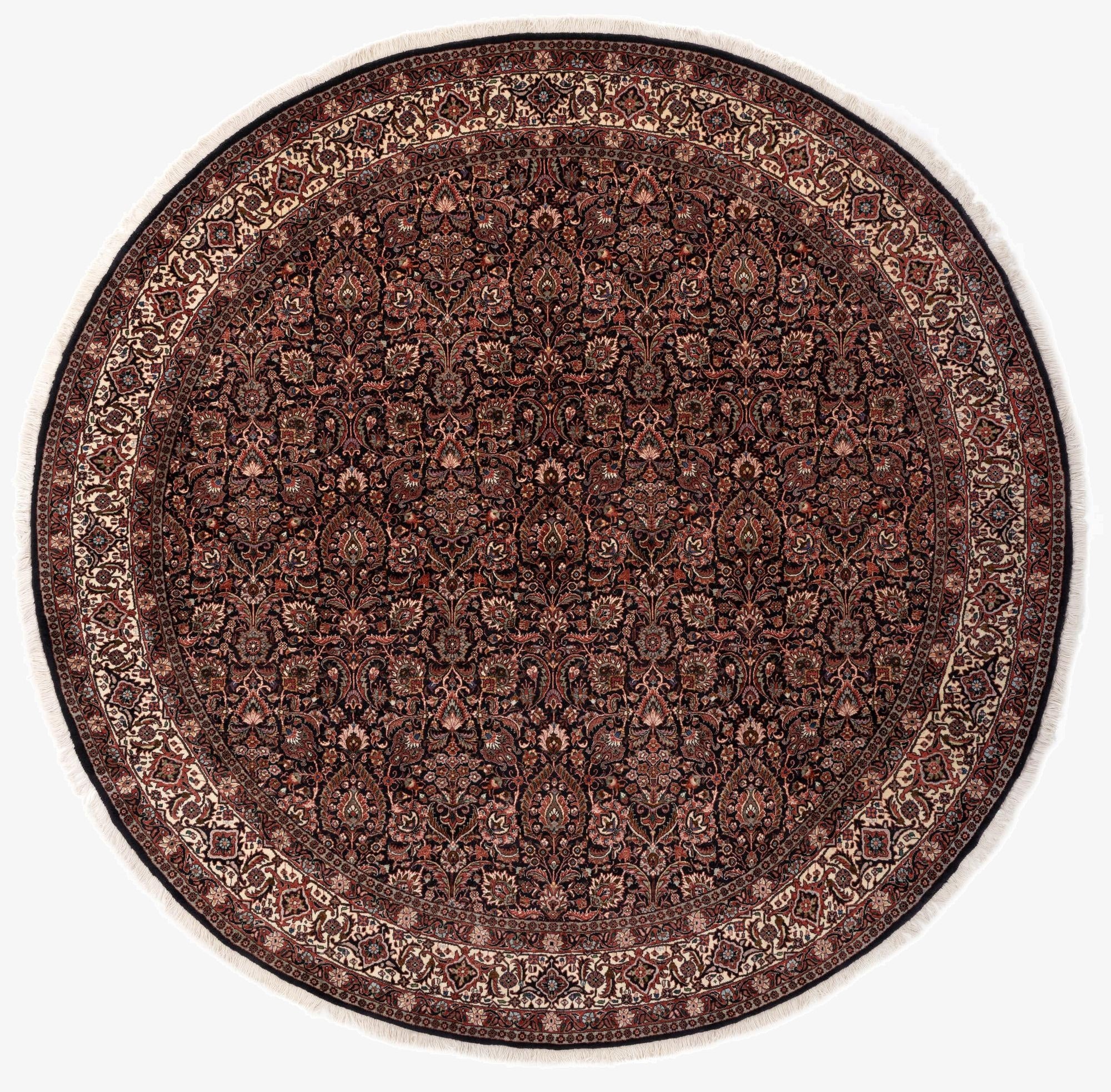  8' 1 x 8' 1 Bidjar With Silk Round Rug