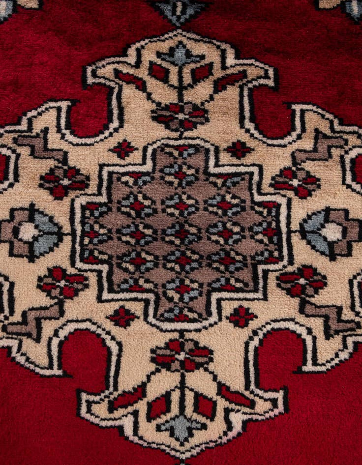 Detail image of  2' 6 x 2' 9  Hand Knotted Bokhara Oriental Wool Round Rug