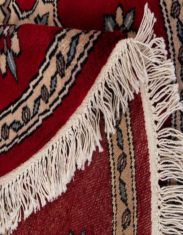 Detail image of  2' 6 x 2' 9  Hand Knotted Bokhara Oriental Wool Round Rug