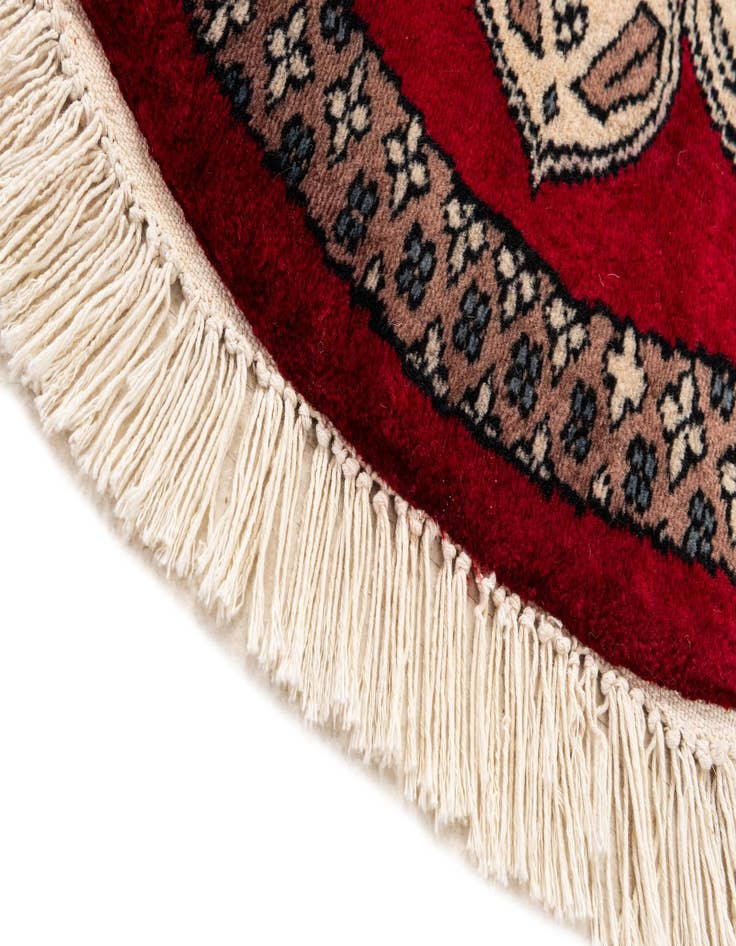 Detail image of  2' x 2'  Hand Knotted Bokhara Oriental Wool Round Rug