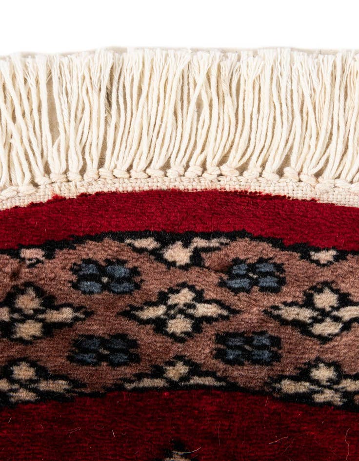 Detail image of  2' x 2'  Hand Knotted Bokhara Oriental Wool Round Rug
