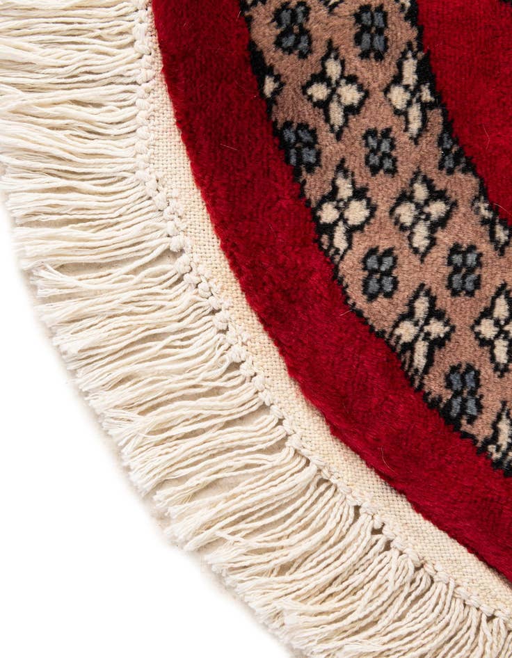 Detail image of  2' x 2'  Hand Knotted Bokhara Oriental Wool Round Rug