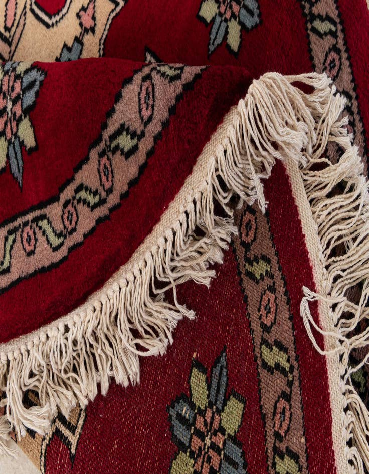 Detail image of  2' 7 x 2' 8  Hand Knotted Bokhara Oriental Wool Round Rug