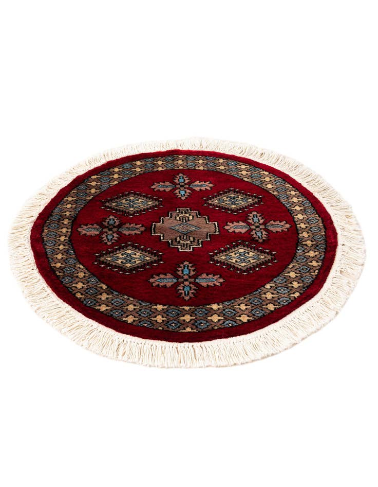 Detail image of  2' x 2' 2  Hand Knotted Bokhara Oriental Round Rug