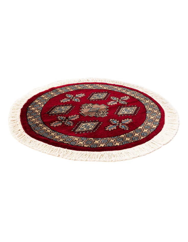 Detail image of  2' x 2' 2  Hand Knotted Bokhara Oriental Round Rug