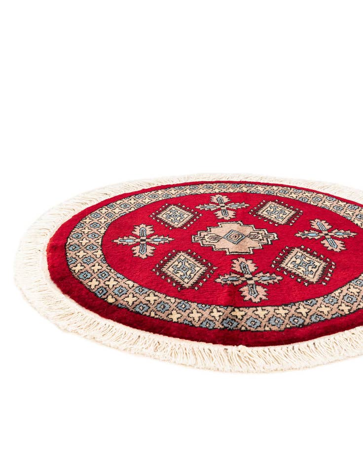 Detail image of  2' x 2' 2  Hand Knotted Bokhara Oriental Round Rug