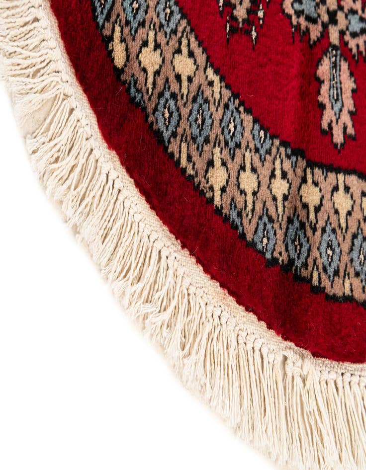 Detail image of  2' x 2' 2  Hand Knotted Bokhara Oriental Round Rug