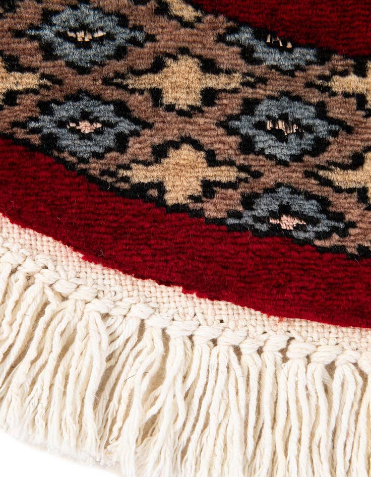 Detail image of  2' x 2' 2  Hand Knotted Bokhara Oriental Round Rug