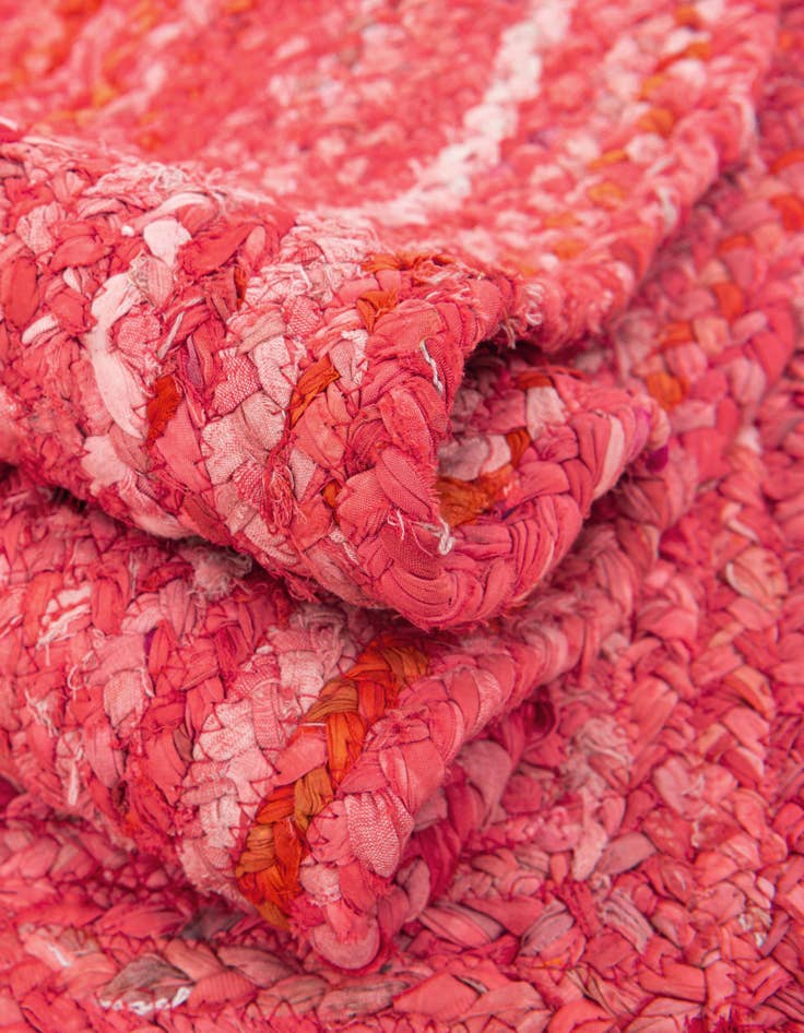 Detail image of  8' x 8'  Hand Braided Chindi Round Rug