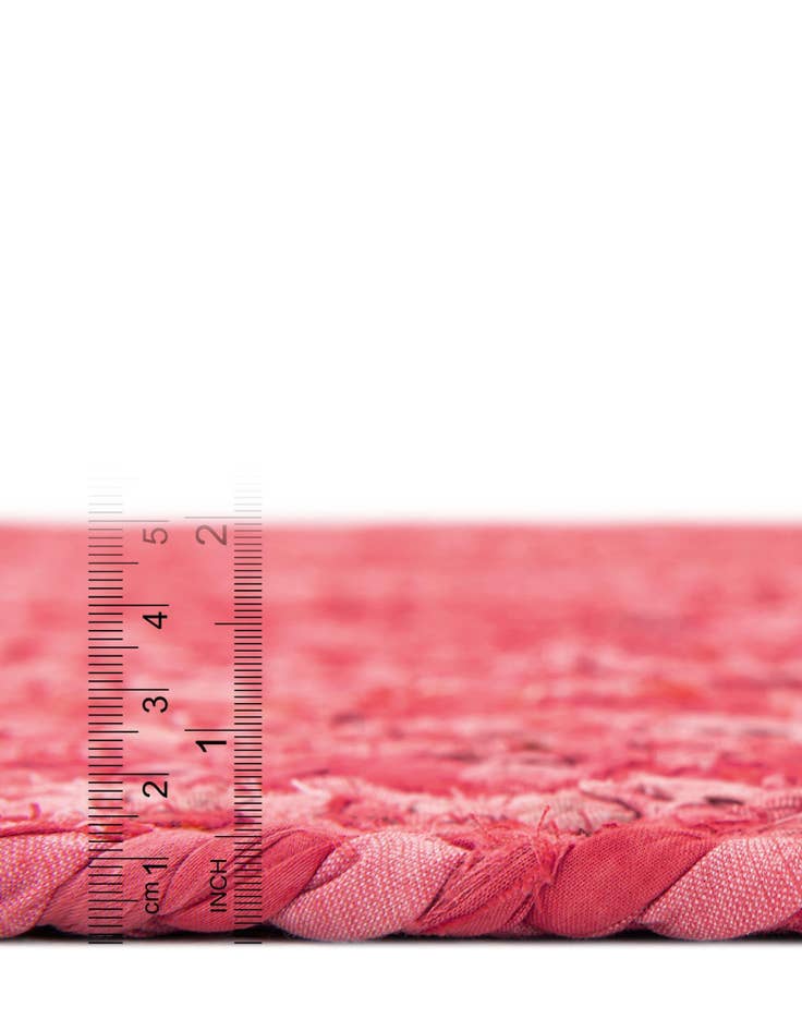 Detail image of  8' x 8'  Hand Braided Chindi Round Rug