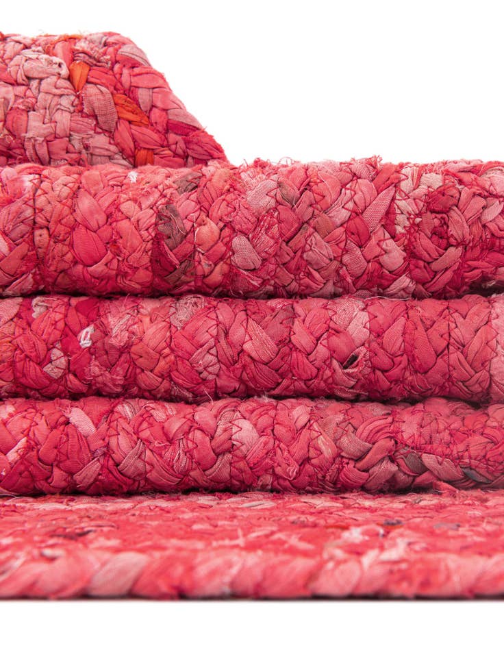 Detail image of  8' x 8'  Hand Braided Chindi Round Rug